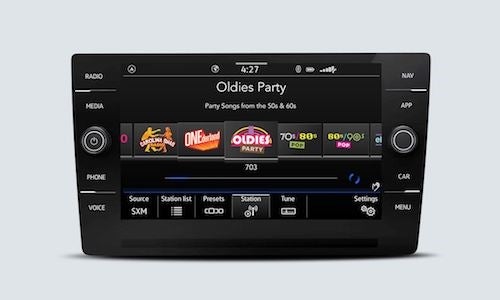 2023 VW Arteon Sirius XM showing available channels