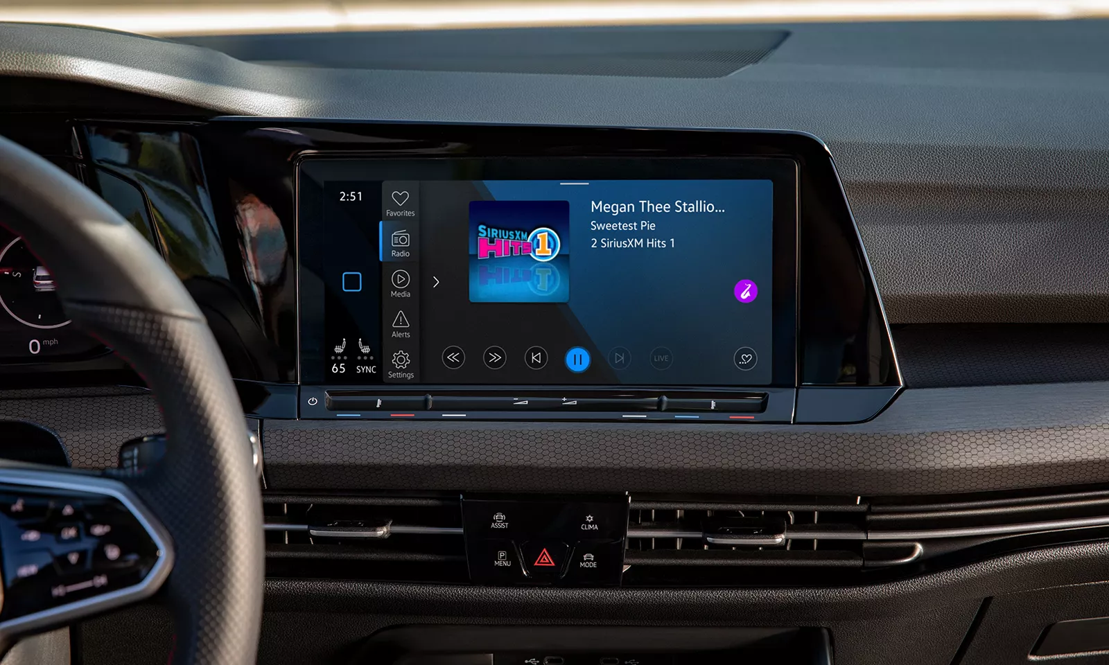 2023 VW Golf GTI Sirius XM touchscreen interface