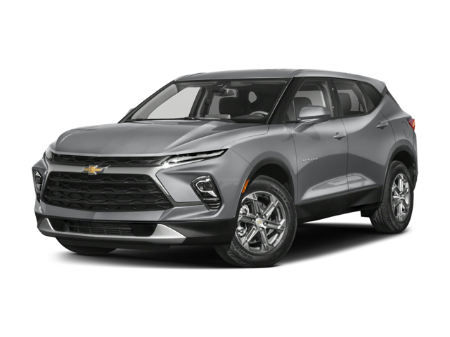 A silver Chevrolet in a white background