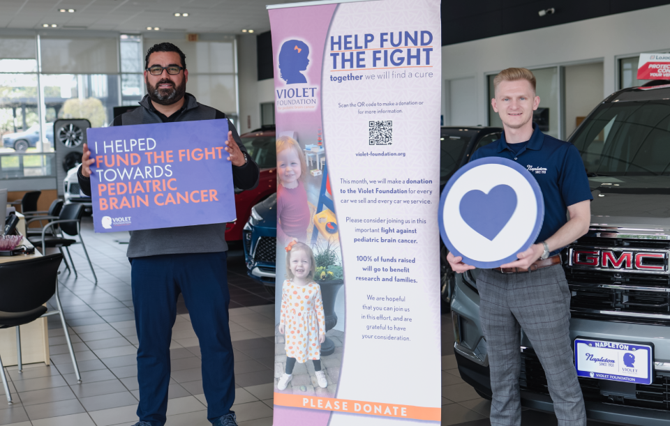 Napleton's Schaumburg Buick GMC team supporting the Violet Foundation for Pediatric Brain Cancer