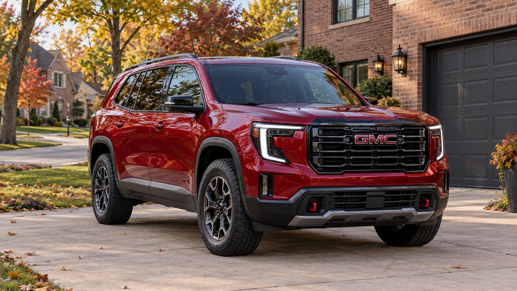 gmc acadia parked in a chicagoland suburban driveway