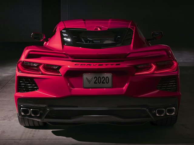 The back of a red Corvette Stingray