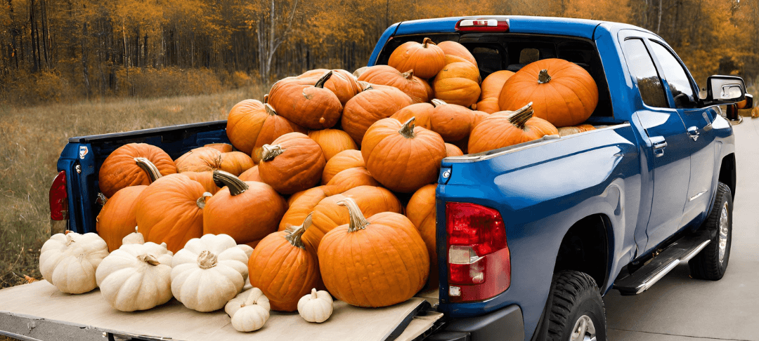 Tundra with pumpkins in back