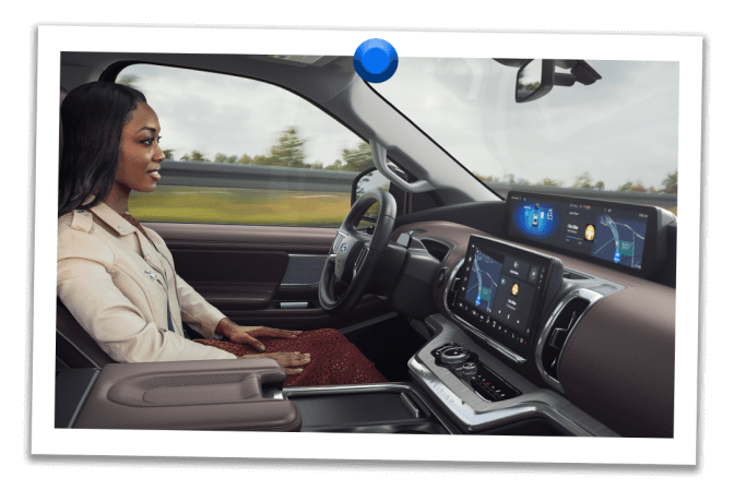 Woman enjoying hands‑free highway driving