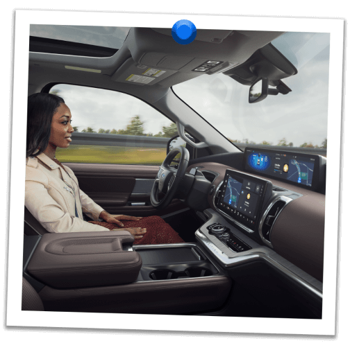 Woman enjoying hands‑free highway driving