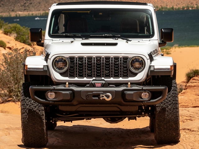Front view of a white 2024 Jeep Wrangler | Auto service in Altoona, PA | Courtesy Motor Sales
