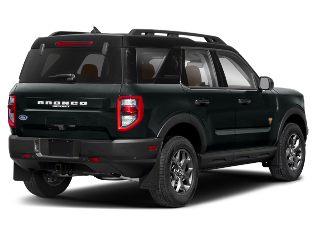 Rear profile view of a black 2024 Ford Bronco Sport | Ford dealer in Altoona, PA | Courtesy Ford Lincoln