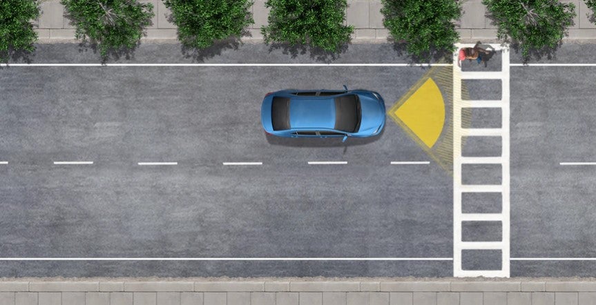 Animation of Toyota Safety Sense P Pre-Collision System with Pedestrian Detection