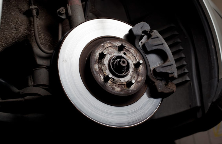 A close up of brake rotor 