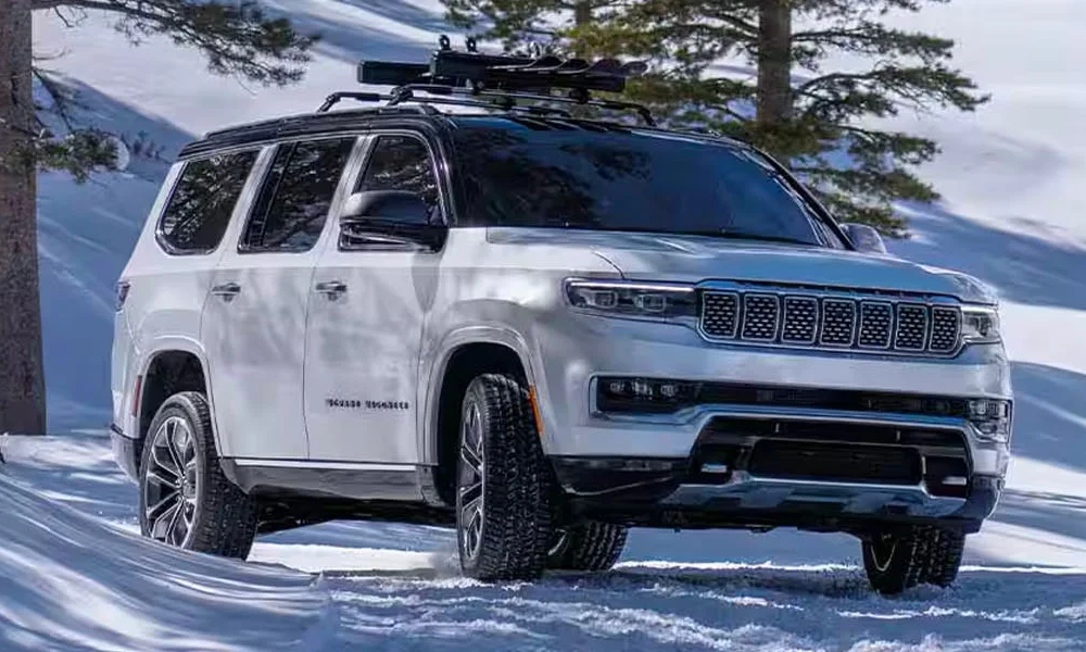 The 2025 Grand Wagoneer traversing some tough snowy conditions