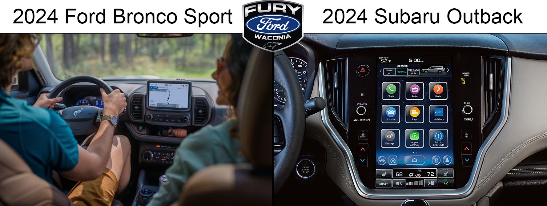 2024 Ford Bronco Sport vs 2024 Subaru Outback