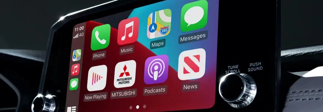 CarPlay Display on Mitsubishi Infotainment Screen