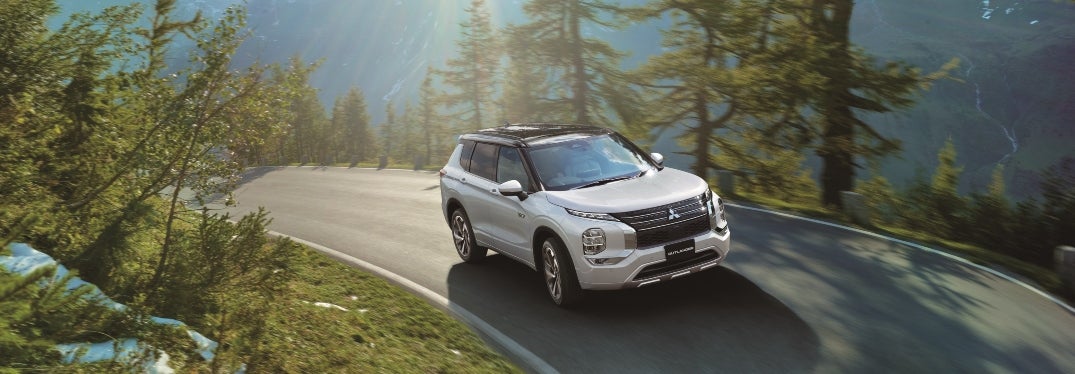 2023 Mitsubishi Outlander PHEV Driving on Forest Mountain Road