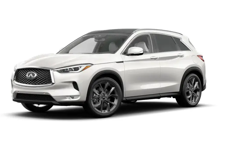 2022 INFINITI QX50 Majestic White side front view