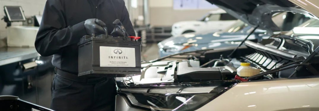 INFINITI battery exchange by technician