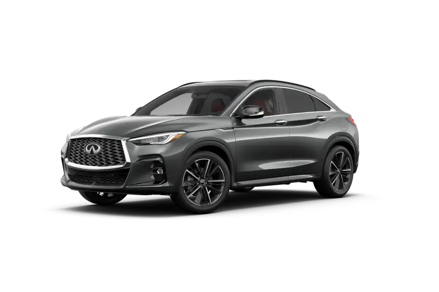 2023 INFINITI QX55 Exterior Driver Side Front Profile in Graphite Shadow