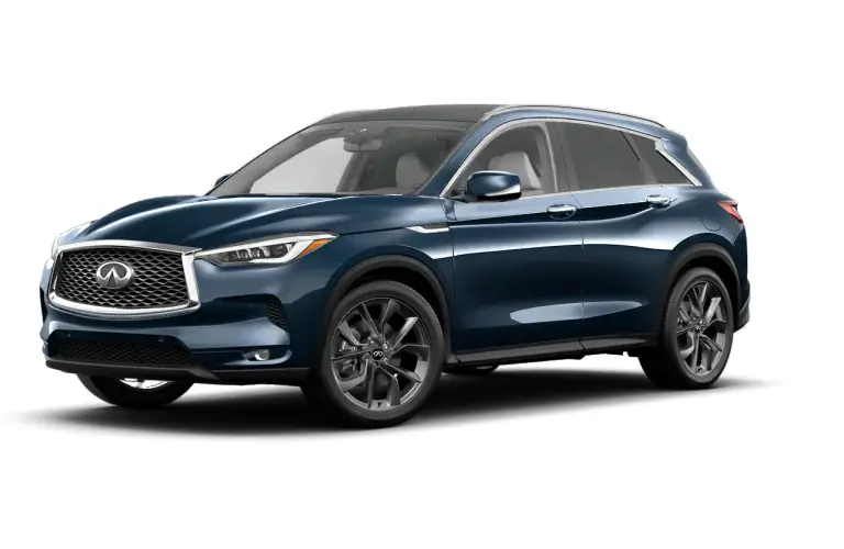 2022 INFINITI QX50 Hermosa Blue side front view