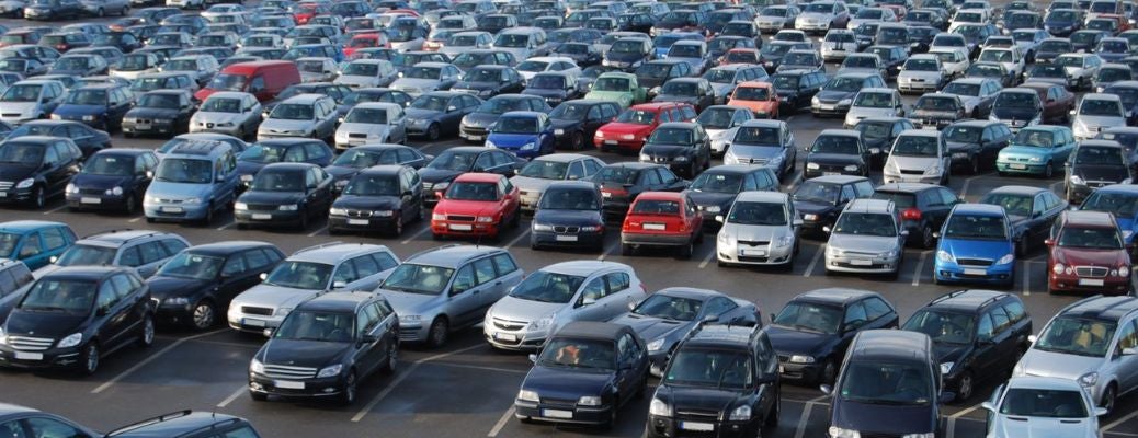 Used cars in a line