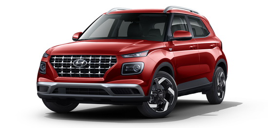 A red Hyundai Venue SUV 