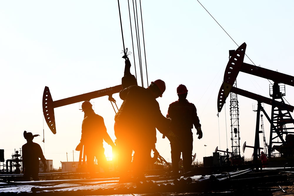 Oil Field Workers on The Permian Basin in Midland, TX