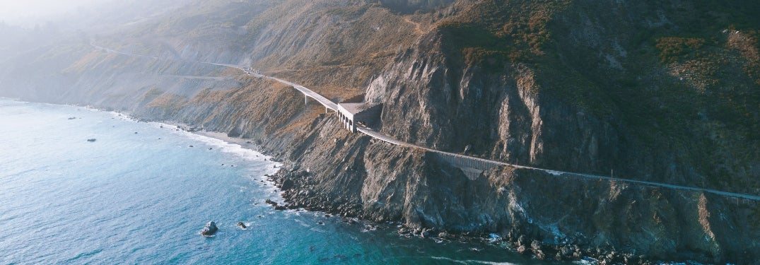 Coastal View of Highway 1 Along Pacific