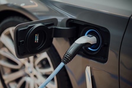 Charging Cable Plugged in to EV
