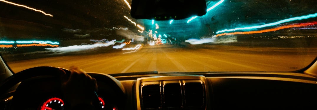 Driving at Night with Neon Lights