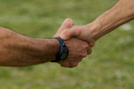 Two men shaking hands