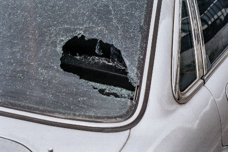 Shattered Windshield on Car