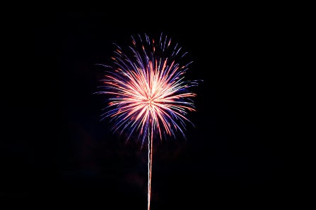 Red and blue fireworks