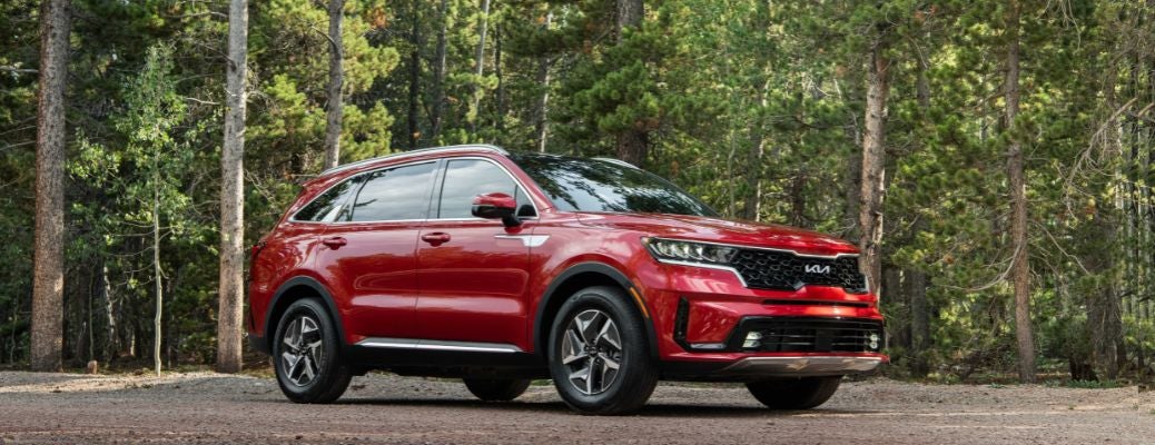 2023 Kia Sorento Hybrid in red exterior paint