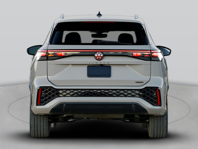 Rear view of a white 2025 Volkswagen Tiguan