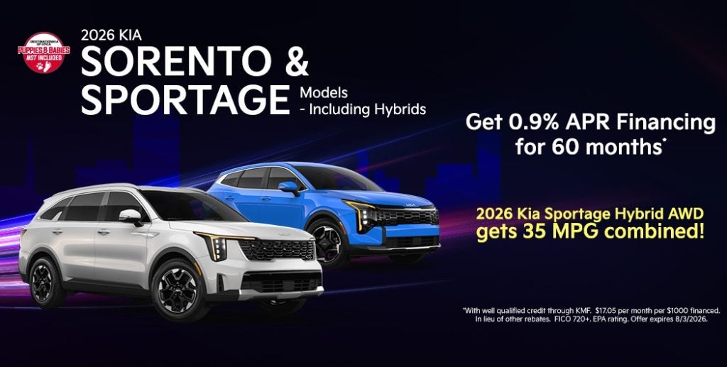 2026 Kia Sorento and 2026 Kia Sportage