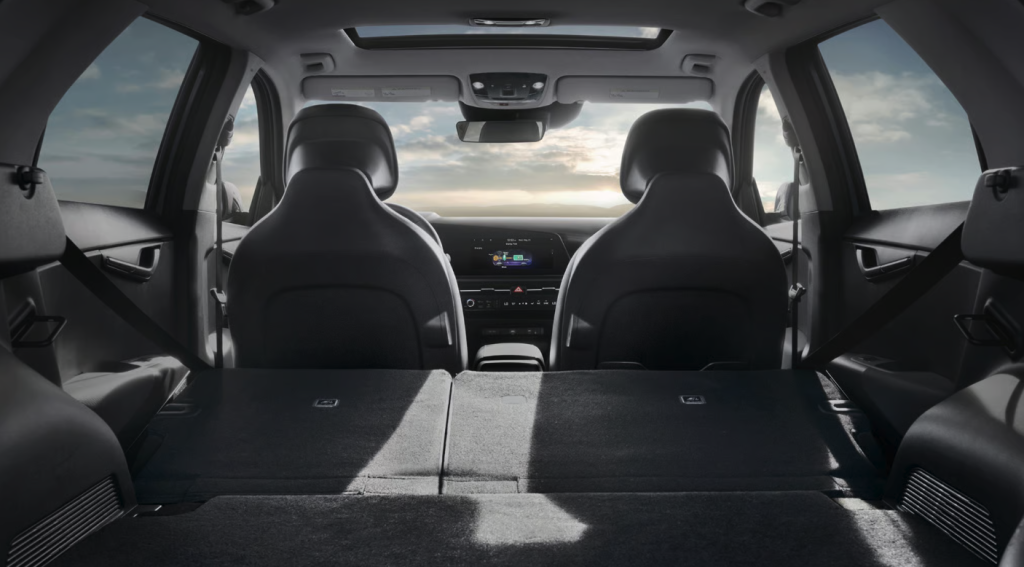 2026 Kia Niro Hybrid cargo area with rear seats folded