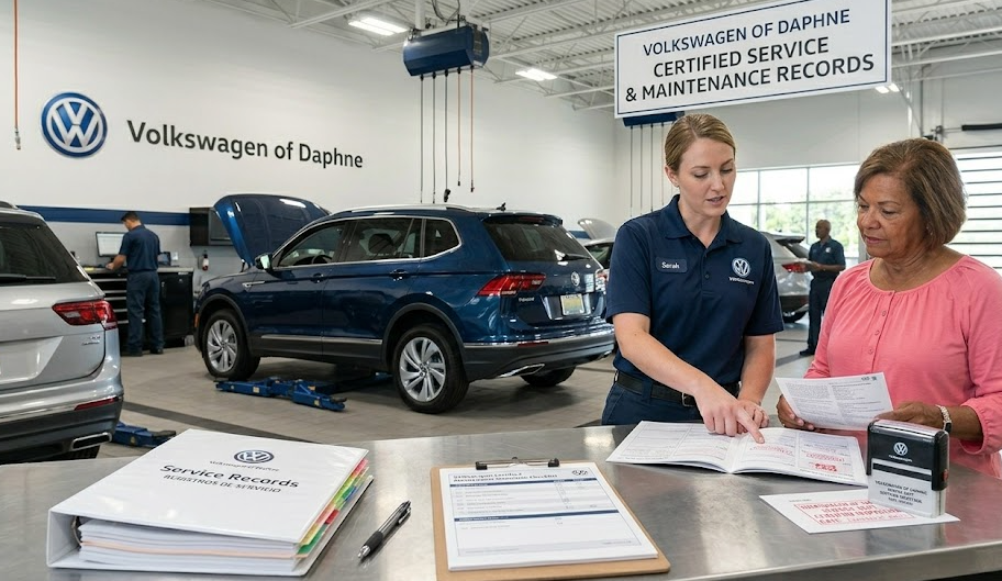 Volkswagen service records and maintenance inspection at Volkswagen of Daphne