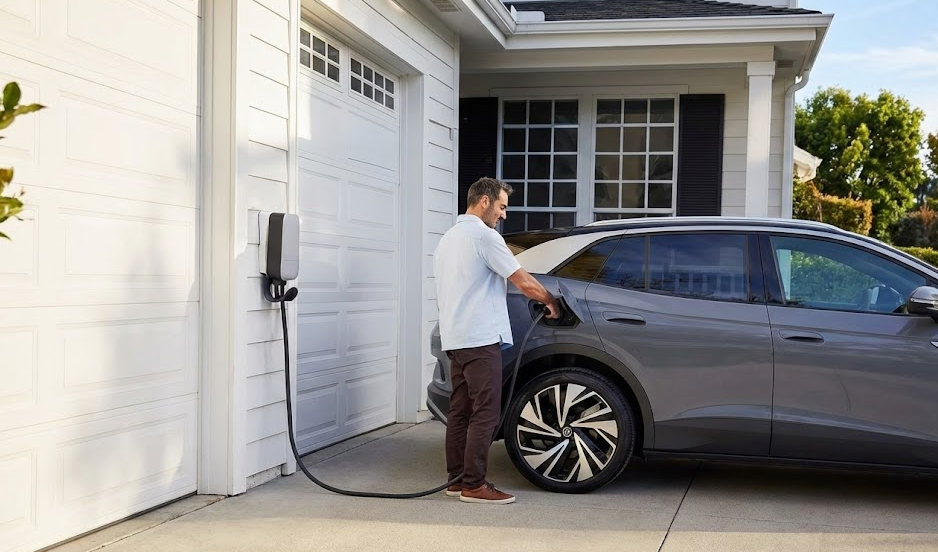 Volkswagen ID.4 electric SUV charging at home near Daphne AL