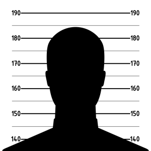 Silhouette of a mugshot 