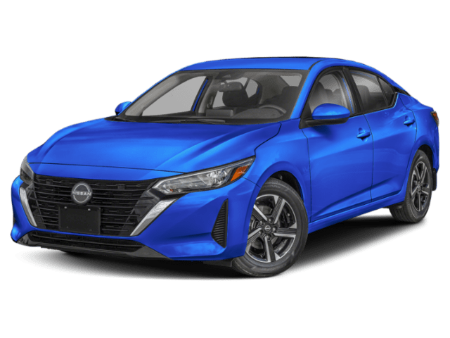 A photo of a blue Nissan Sentra with SV Trim.