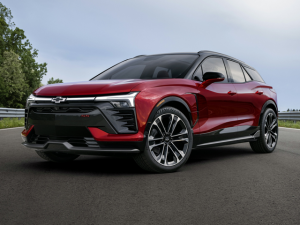 left angle view of a red 2024 Chevy Blazer EV | Vancouver, WA