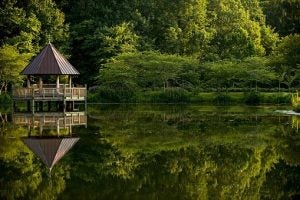 Gazebo on a lake in a Virginia State Park 