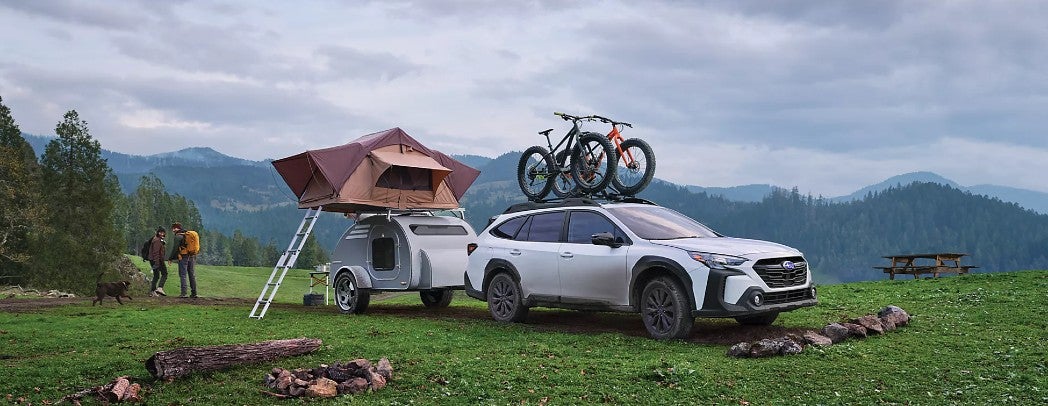 2025 Subaru Outback Exterior Passenger Side Front Profile with Camper