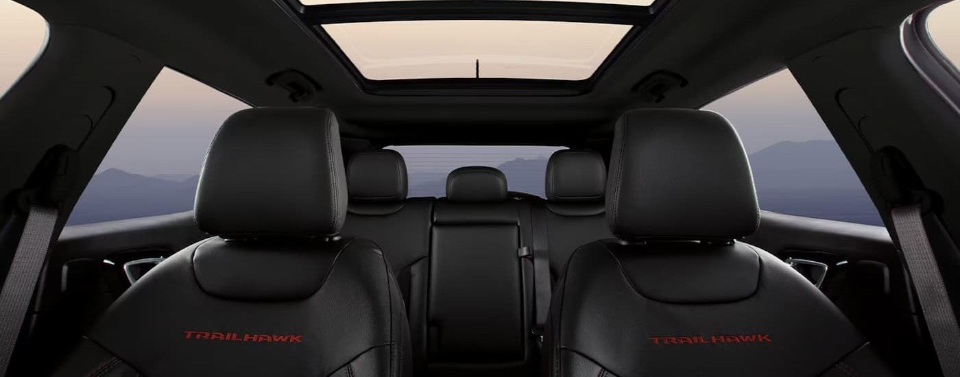 Black interior in a 2026 Jeep Compass Trail Hawk.