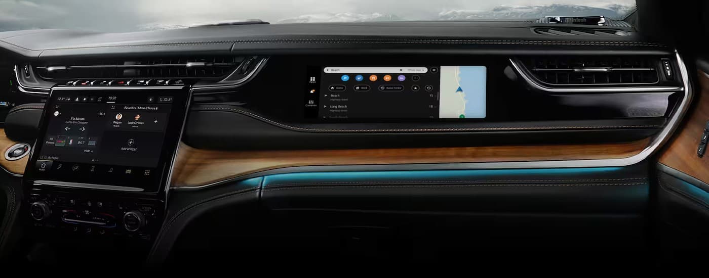Digital dashboards in a 2026 Jeep Grand Cherokee.