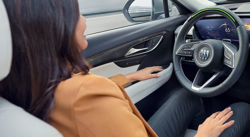 The white interior of a 2025 Buick Envision.