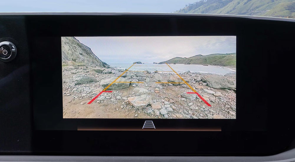 Close-up of the backup camera display in a 2025 Buick Envista for sale.