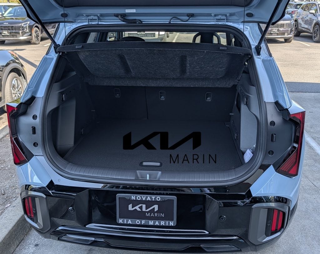 Spacious rear cargo area of the 2027 Kia Seltos packed for the Marin County Fair