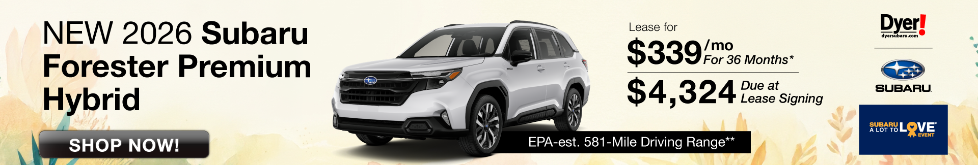 New 2026 Subaru Forester Hybrid lease Vero Beach
