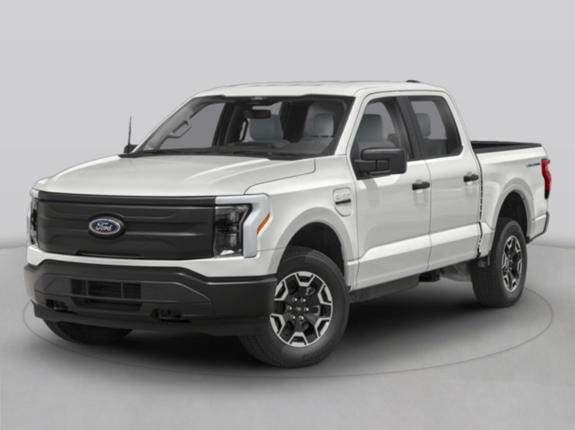 A white 2025 Ford F-150 Lightning