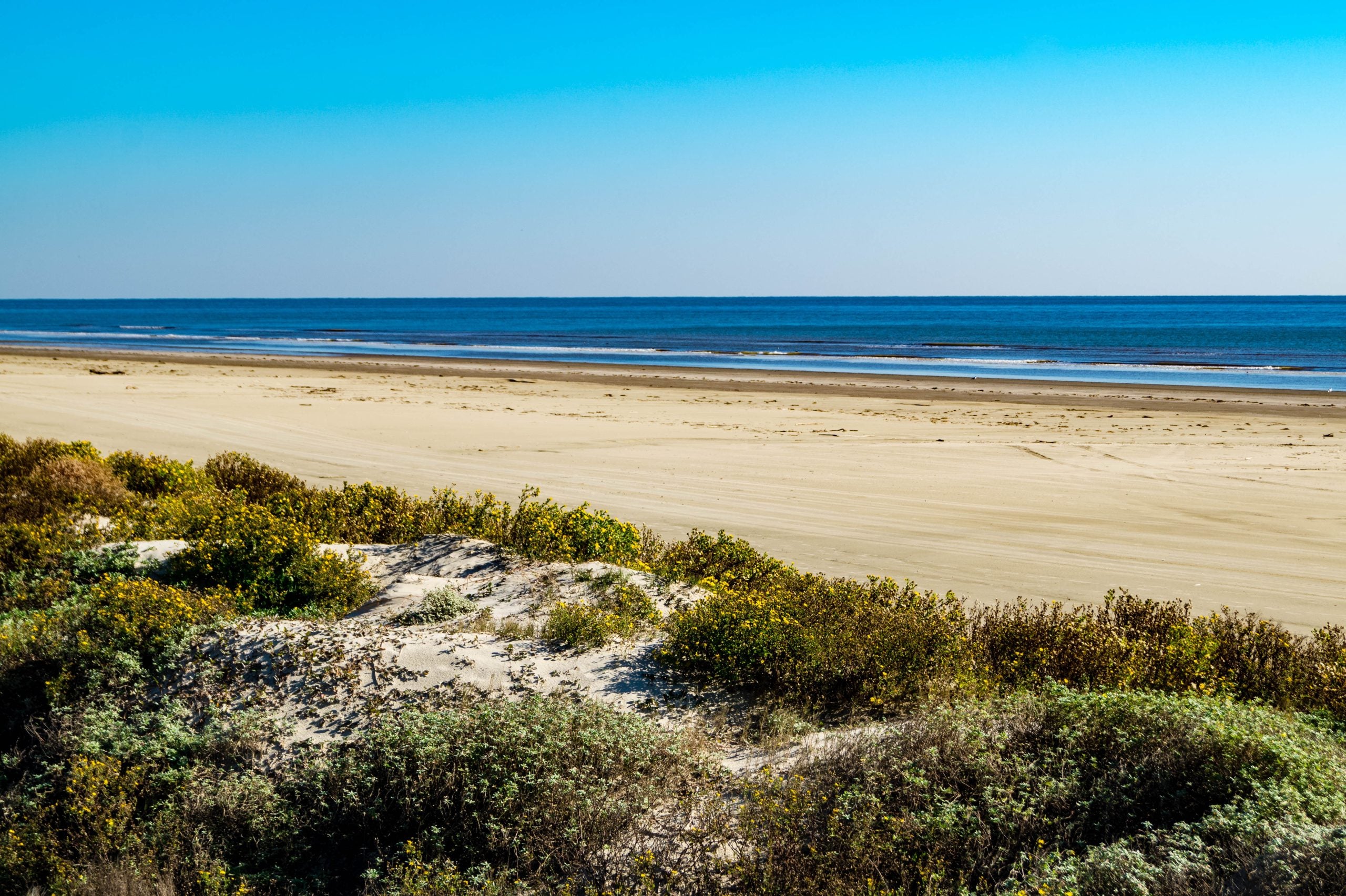 A photo of a beach