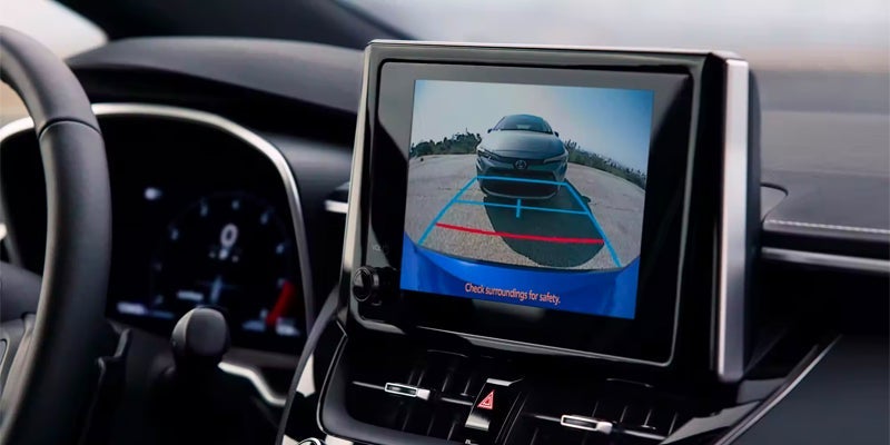 The back-up camera on a 2024 Corolla Hatchback in Pleasant Hills, PA